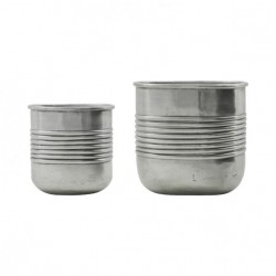 Lot de 2 cache pots en métal Groove