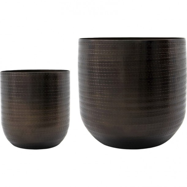 Lot de 2 cache-pots en aluminium Irene