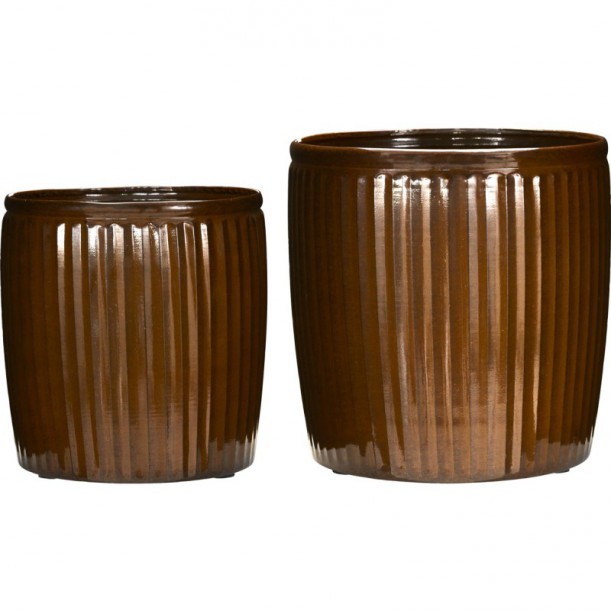 Lot de 2 cache-pots Groove dia 30 cm