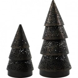 Lot de 2 photophores Sapin de Noël Silva