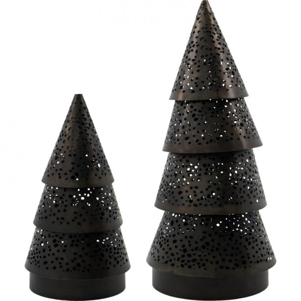 Lot de 2 photophores Sapin de Noël Silva