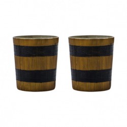 Lot de 2 photophores Stripe 6x7 cm