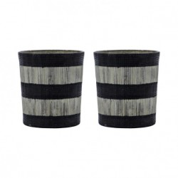 Lot de 2 photophores Stripe 8x9 cm