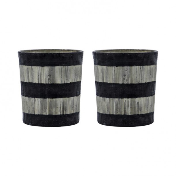 Lot de 2 photophores Stripe 8x9 cm