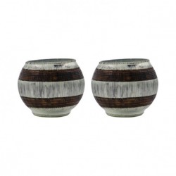 Lot de 2 photophores Stripe 9x7 cm