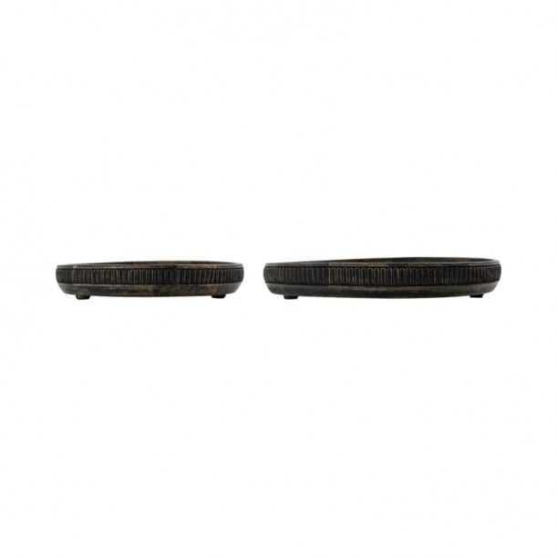 Lot de 2 plateaux en bois de manguier Loma