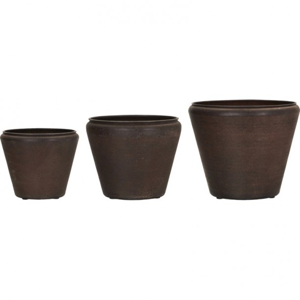 Lot de 3 cache-pots en métal Funnel