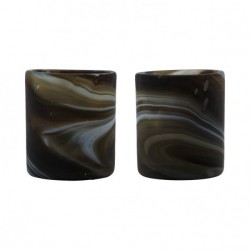 Lot de 2 photophores en verre Kae