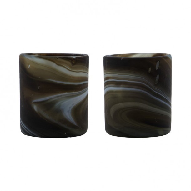 Lot de 2 photophores en verre Kae
