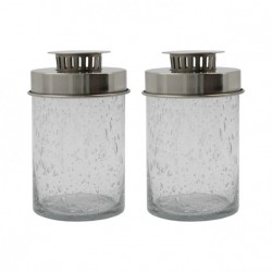 Lot de 2 lanternes en verre Omay