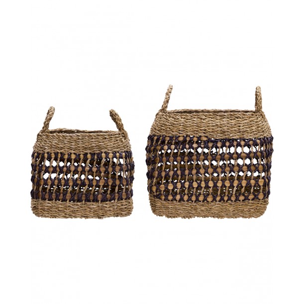 Lot de 2 paniers en jonc de mer Pauta