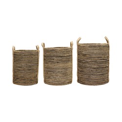 Lot de 3 paniers de rangement Dungi h 37 cm