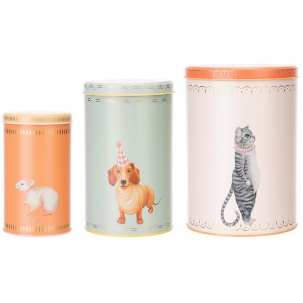 Lot de 3 boîtes en métal