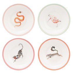Lot de 4 assiettes à pâtes Animal