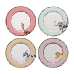 Coffret 4 assiettes Animal Magic 20 cm