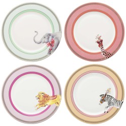 Coffret 4 assiettes Animal Magic 26 cm