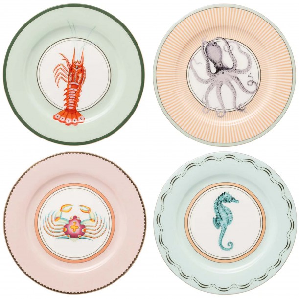 Lot de 4 assiettes à dessert Under the Sea