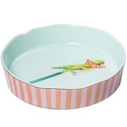 Plat en porcelaine Perroquet
