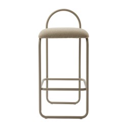 Chaise de bar Angui h 82 cm - Taupe Bouclé