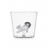 Verre chat blanc et gris Tabby Cat