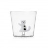 Verre chat noir et blanc Tabby Cat