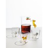 Verre chat blanc et gris Tabby Cat