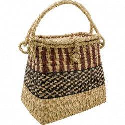 Panier de rangement en jonc de mer