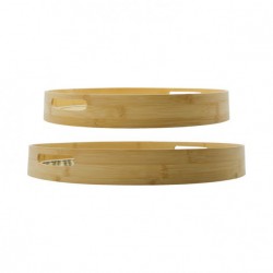 Lot de 2 plateaux en Bambou