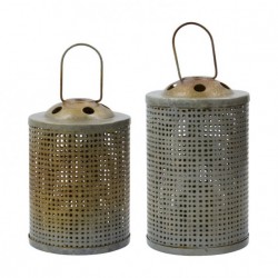 Lot de 2 photophores Méta