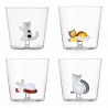 Lot de 4 verres chat Tabby Cat 2