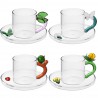 Lot de 4 tasses Fruits and Flower
