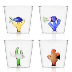 Lot de 4 verres poisson Marine Garden