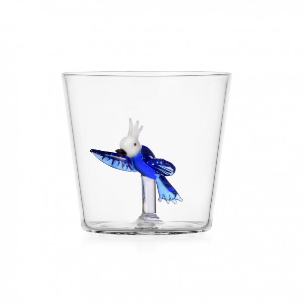 Verre tropical bird bleu Talking Trees