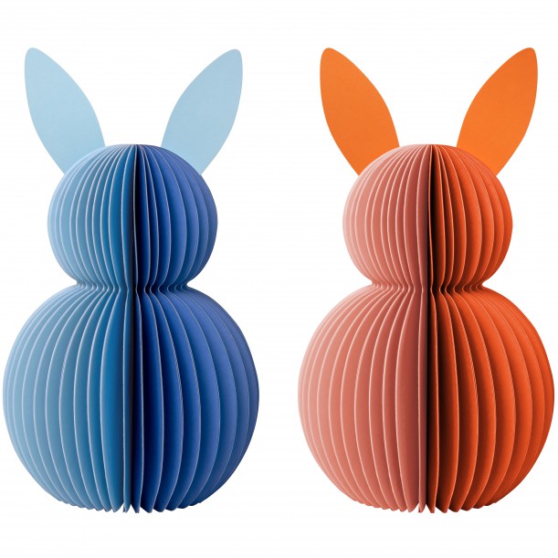 Lot de 2 décorations en papier Lapin