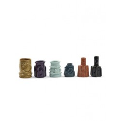 Lot de 6 vases en grès emaillé Molly