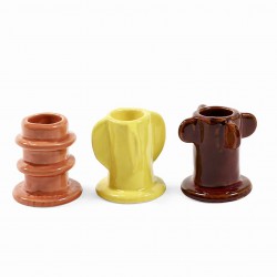 Lot de 3 bougeoirs en grès emaillé Molly 02