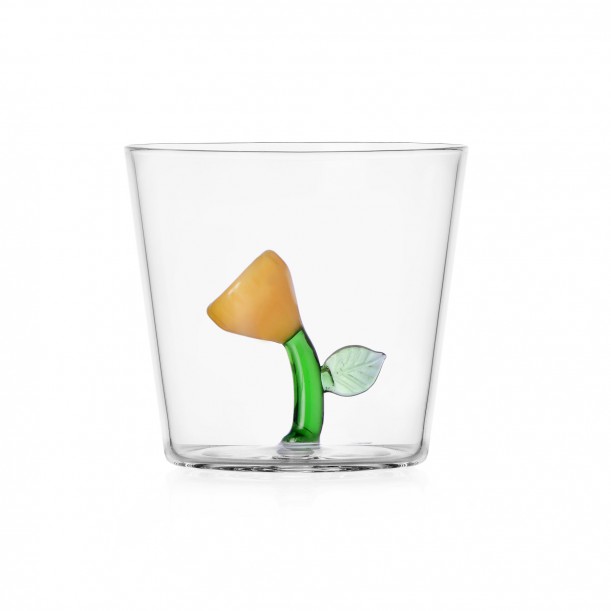Verre fleur jaune Botanica