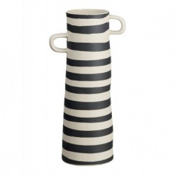 Vase en grès rayé h 28 cm Rayu