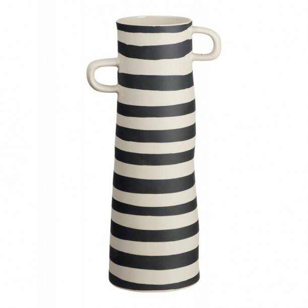Vase en grès rayé h 28 cm Rayu