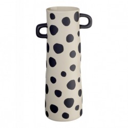 Vase en grès à pois h 28 cm Rayu