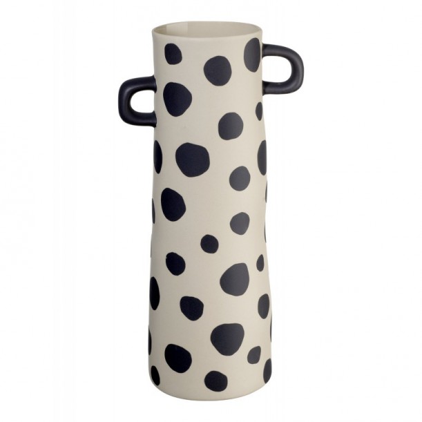 Vase en grès à pois h 28 cm Rayu