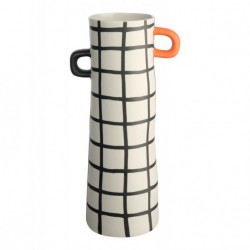 Vase en grès à carreaux h 18 cm Rayu