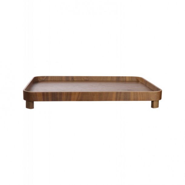 Plateau sur pied en bois rectangulaire Wood