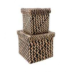 Lot de 2 boites de rangement carrées Ollie