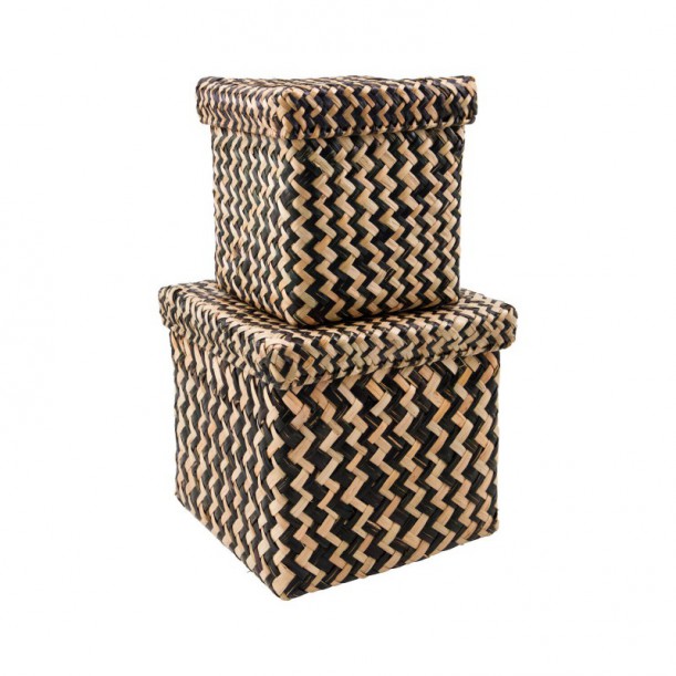 Lot de 2 boites de rangement carrées Ollie
