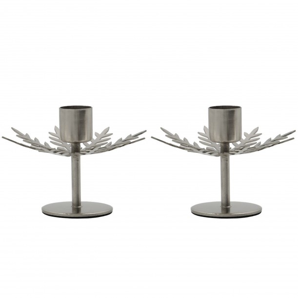 Lot de 2 bougeoirs Snowflake