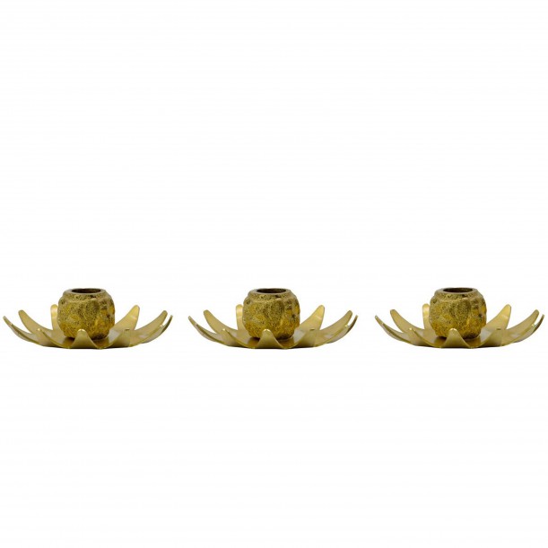 Lot de 3 bougeoirs en laiton Starry
