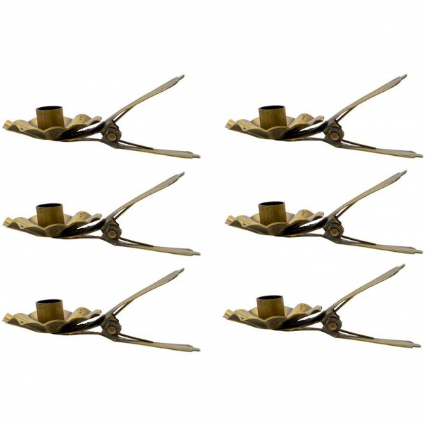 Lot de 6 bougeoirs à clips Halla