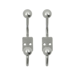 Lot de 2 patères double en acier Ball