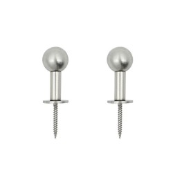 Lot de 2 patères en acier Ball dia 2 cm